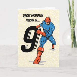 Carte Superhéros du 9e anniversaire Great Grandson