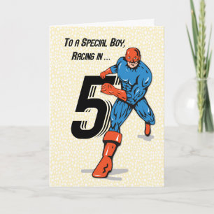 Carte Superhéros spécial garçon 5e anniversaire