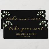 Carte supérieure de calligraphie dorée pour prendr (Devant / Derrière)