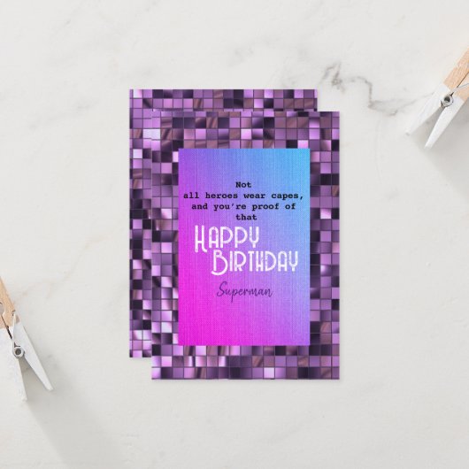 Carte Superman (Devant/Arrière en situation)