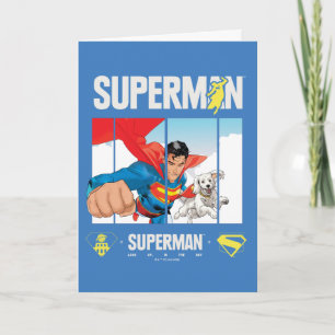 Carte Superman et Krypto prennent l'avion