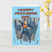 Carte Superman Man Fête des Pères (Fleur jaune)