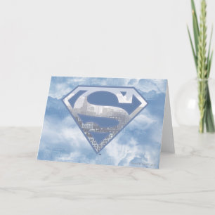 Carte Superman S-Shield Logo de la ville bleu clair
