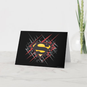 Carte Superman Stylisé Logo des frappes noires et roug