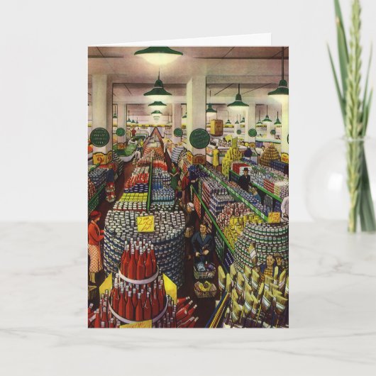 Carte Supermarché d'entreprise vintage, nourriture et bo (Devant)
