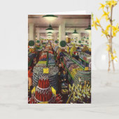 Carte Supermarché d'entreprise vintage, nourriture et bo (Fleur jaune)