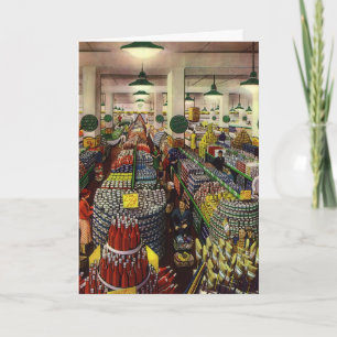 Carte Supermarché vintage pour les entreprises, nourritu