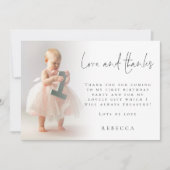 Carte Superposition photo moderne 1er anniversaire Merci (Devant)