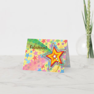 Carte Superstar Arc-en-ciel Coloré et Amusant Félicitati