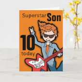 Carte Superstar Son 10e Birthday (Fleur jaune)