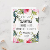 Carte Superviseur Appréciation Merci Citation Boss (Devant/Arrière en situation)