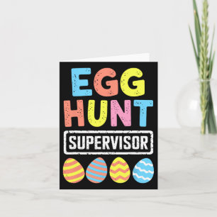 Carte Superviseur de chasse aux oeufs de Pâques Lapin la