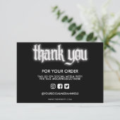 Carte Support de Merci de panneau en néon blanc (Debout devant)