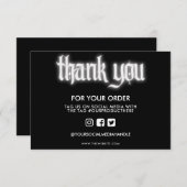 Carte Support de Merci de panneau en néon blanc (Devant / Derrière)