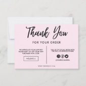 Carte Support en Merci noir et rose (Devant)