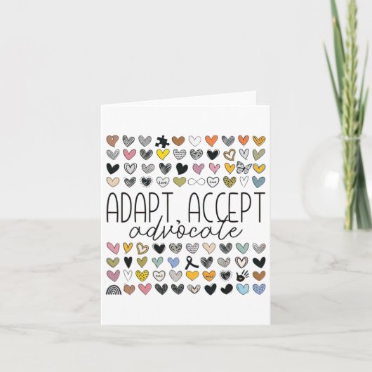 Carte Support Sensibilisation sur l'autisme Adapt Accept (Devant)
