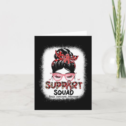 Carte Support Squad Messy Bun Butterfly Cerveau Aneurysm (Devant)