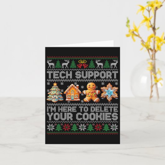 Carte Support Technique De Noël Ici Pour Supprimer Les C (Fleur jaune)