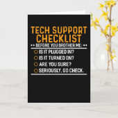 Carte Support technique Geek informatique Funny Techie I (Fleur jaune)