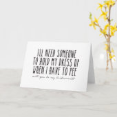 Carte Supportez la robe quand je dois faire pipi, (Fleur jaune)