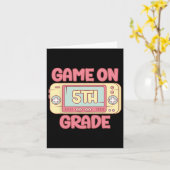 Carte Sur jeu vidéo cool de 5e année retour à l'école en (Fleur jaune)