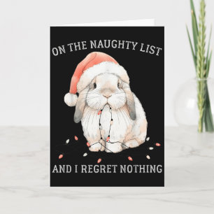 Carte Sur la liste vilain et je ne regrette rien Lapin C