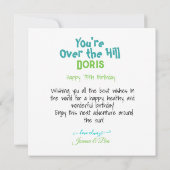 CARTE SUR LE GÂTEAU D'ANNIVERSAIRE DE LA COLLINE (Dos)