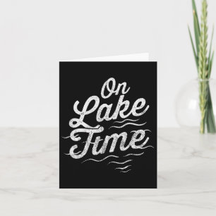 Carte Sur Le Lac Temps Drôle Été Bateau Et Pêche Pour