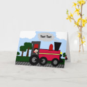 Carte sur mesure du train d'anniversaire (Fleur jaune)