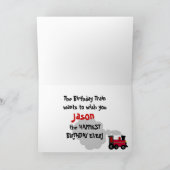 Carte sur mesure du train d'anniversaire (Intérieur)