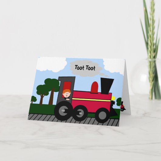 Carte sur mesure du train d'anniversaire (Devant)