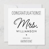 Carte Sur Mesure, Mme Est. Félicitations à la mariée mod (Devant)