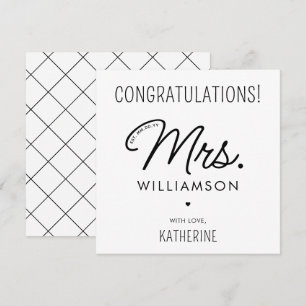 Carte Sur Mesure, Mme Est. Félicitations à la mariée mod
