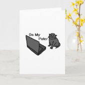 Carte Sur mon ordinateur drôle de chat mème (Fleur jaune)