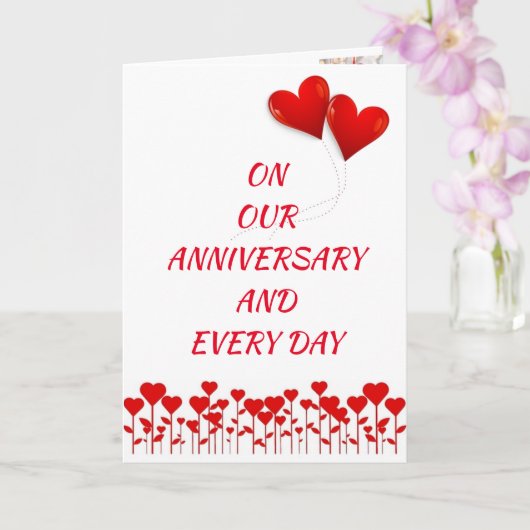 CARTE SUR **NOTRE ANNIVERSAIRE** AVEC TELLEMENT "AMOUR" (Orchidée)