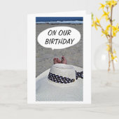 CARTE SUR "NOTRE ANNIVERSAIRE" ESPÉRONS QUE VOUS AVEZ AU (Fleur jaune)