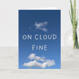 Carte Sur un nuage, tout va bien - Minimaliste Ciel Bleu