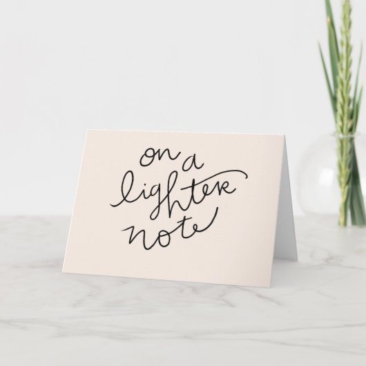 Carte sur une note plus légère (Devant)