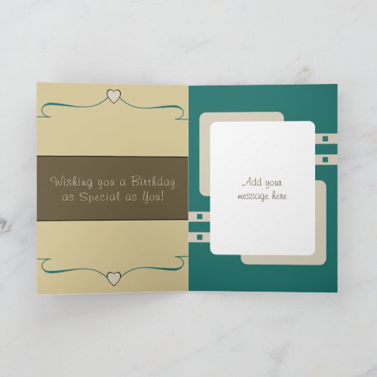 Carte Sur votre 90e anniversaire ajouter nom vert brun (Intérieur)