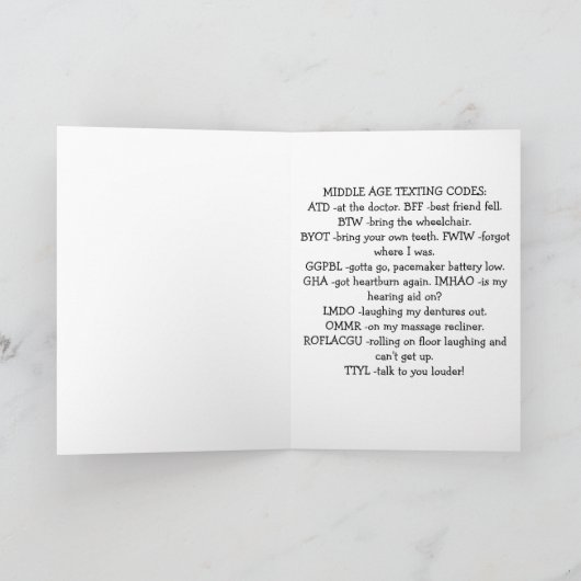 Carte SUR VOTRE AIDE DE 40e ANNIVERSAIRE (Intérieur)