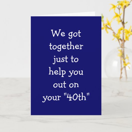 Carte SUR VOTRE AIDE DE 40e ANNIVERSAIRE (Fleur jaune)