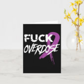 Carte Surdose Conscience de la toxicomanie Ruban pourpre (Fleur jaune)