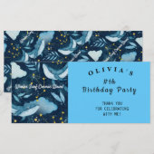 Carte Surf baleines Vagues cosmiques Constellation Merci (Devant / Derrière)