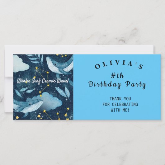 Carte Surf baleines Vagues cosmiques Constellation Merci (Devant)