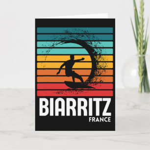 Carte Surf Biarritz France Plage Vintage Rétro Surf M