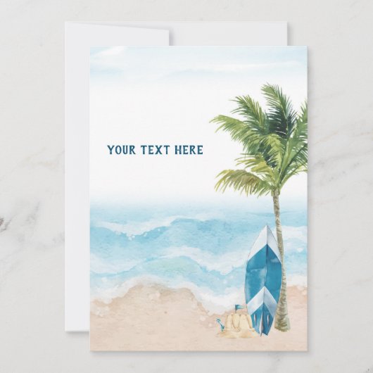 Carte Surf Blue Retro (Devant)