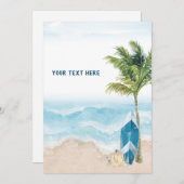 Carte Surf Blue Retro (Devant / Derrière)