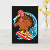 Carte Surf de dinde de Thanksgiving (Fleur jaune)