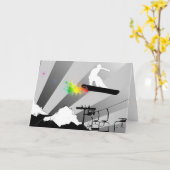 Carte surf des neiges. traînée de poudre (Fleur jaune)