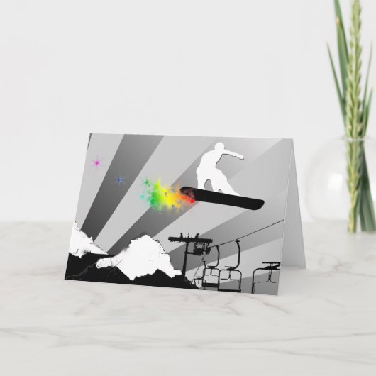 Carte surf des neiges. traînée de poudre (Devant)